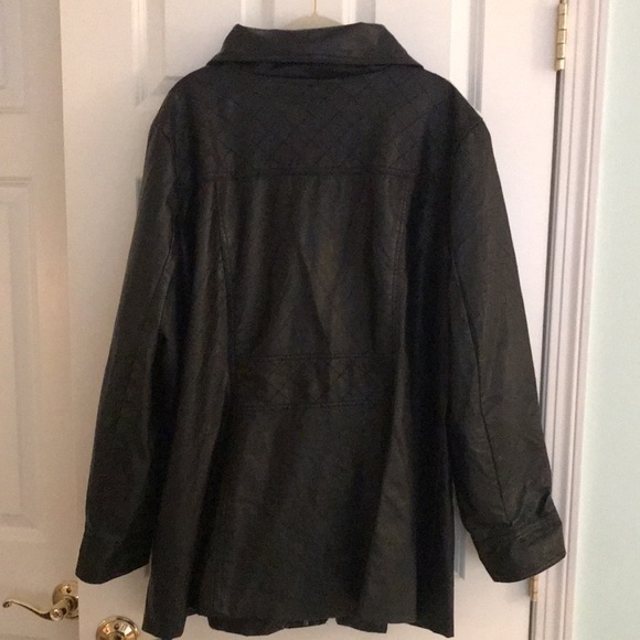 Lane Crawford Black Faux Leather Coat  Siz… - Picture 4 of 14